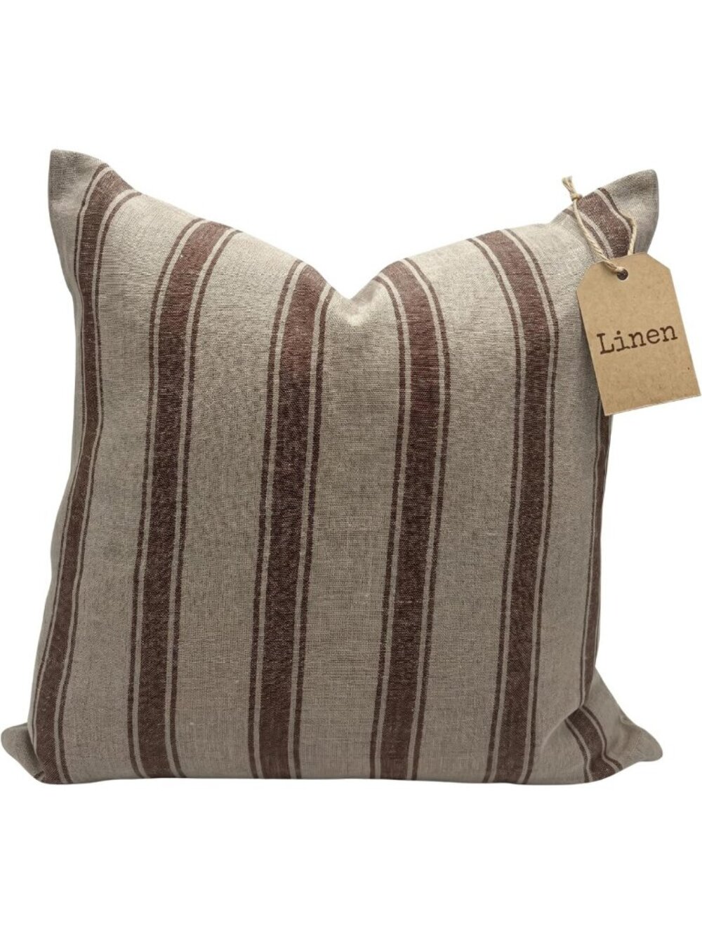 Striped Linen Throw Pillow Covers - Decorative Spring Accent for Living Room